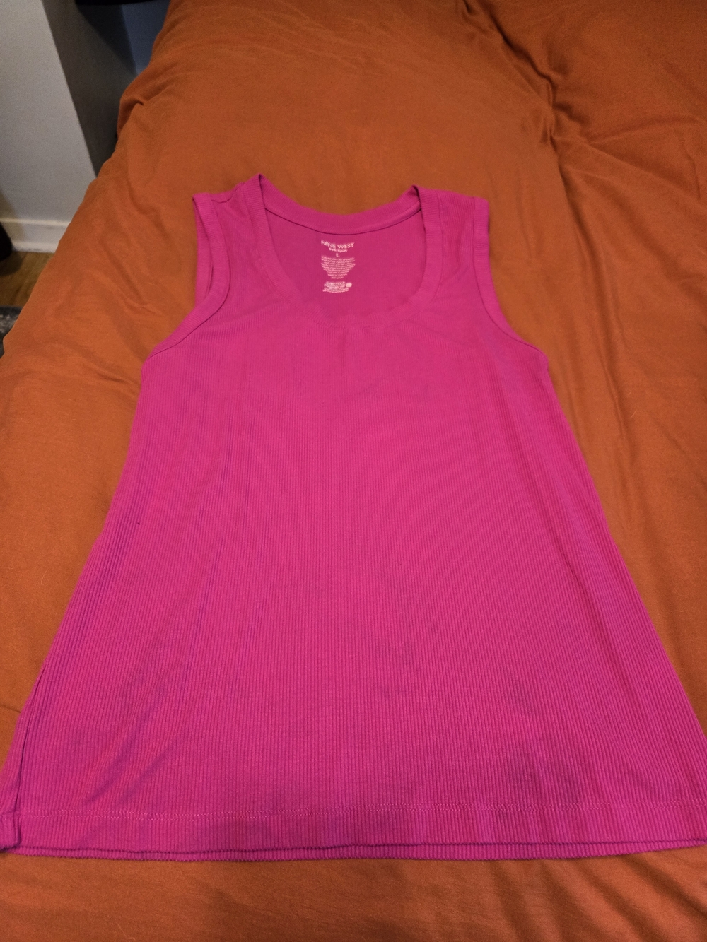 Nine West Bright Pink Ribbed Tank Top - Women's